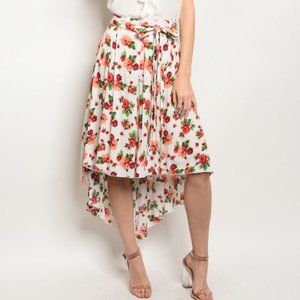 Ivory Floral Maxi Skirt